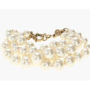 J Crew Twisted Hammock 4 Strand Faux Pearl Bracelet Gold-Tone Clasp